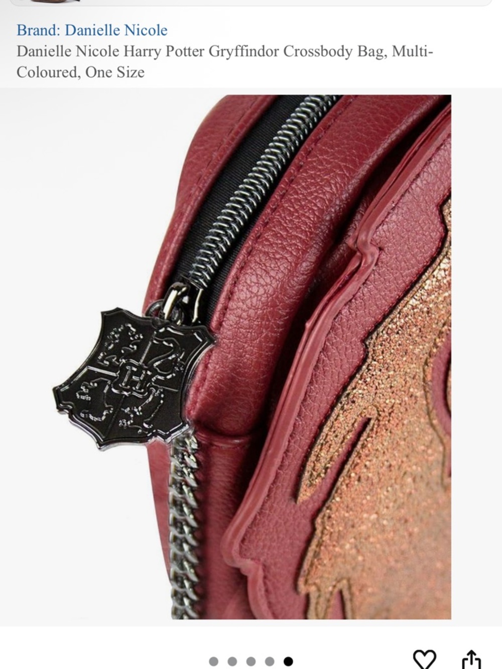 Danielle Nicole Harry Potter Gryffindor Crossbody Bag - Picture 3 of 5